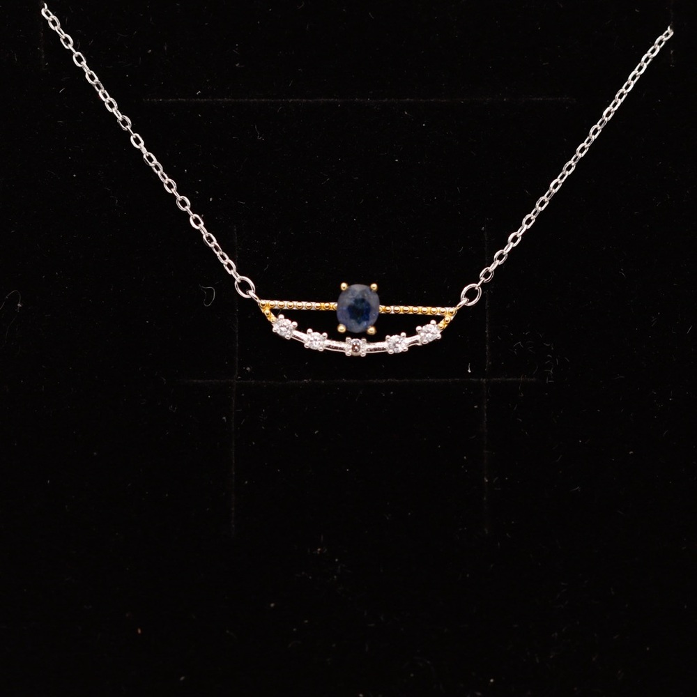 Balance necklace - natural sapphire and sterling silver